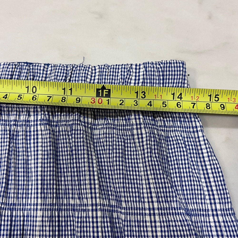 Max Studio London Blue Plaid Tiered Maxi‎ Skirt Elastic Waist Cottagecore Preppy - Picture 9 of 11